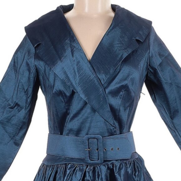 Pinup Couture Blue Birdie Dress With Belt! Size Large (UNICORN) - Picture 5 of 7